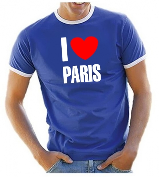 I LOVE PARIS - TSHIRT RINGER T-SHIRT