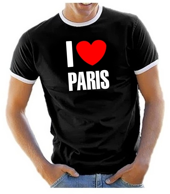 I LOVE PARIS - TSHIRT RINGER T-SHIRT