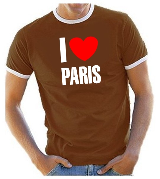 I LOVE PARIS - TSHIRT RINGER T-SHIRT