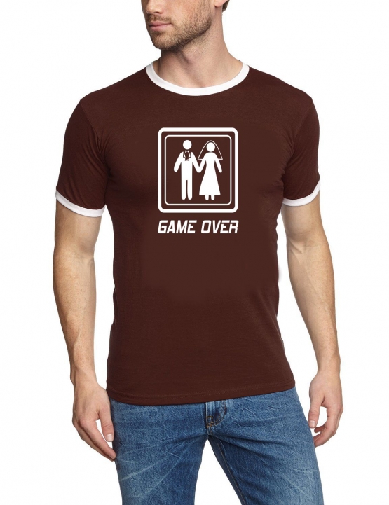 GAME OVER T-SHIRT RINGER S M L XL XXL