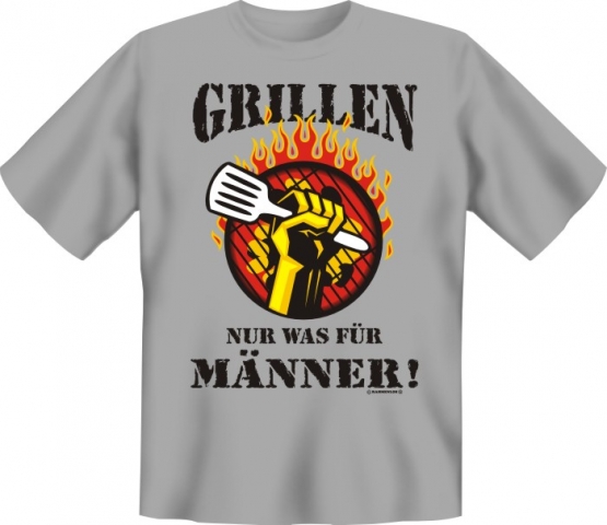 Grillen - Nur was für Männer T-SHIRT - hellgrau - BBQ