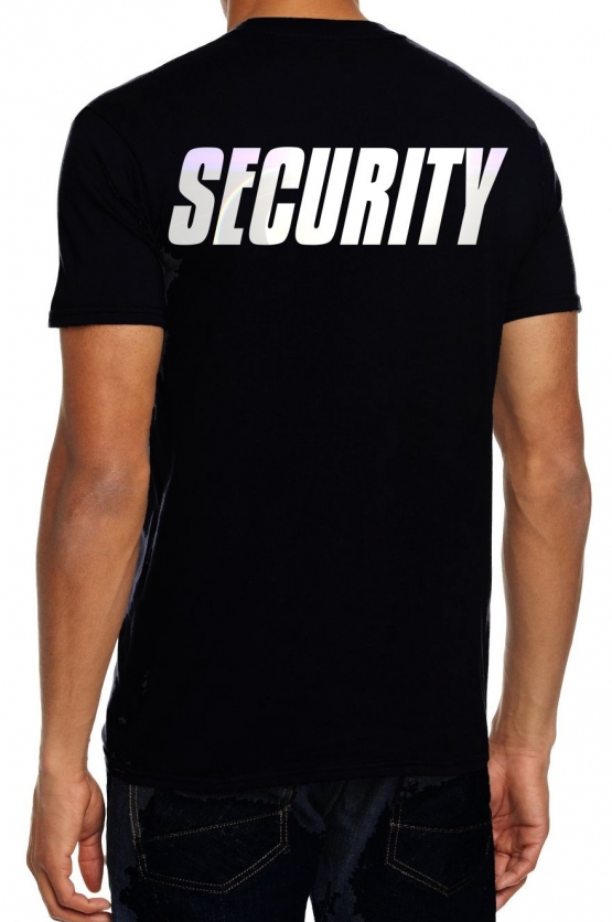 SECURITY - T-SHIRT - reflektierender Druck vorne + hinten Sicherheitsdienst Türsteher Ladendetektive Einlasskontrolle S M L XL XXL 3XL 4XL 5XL