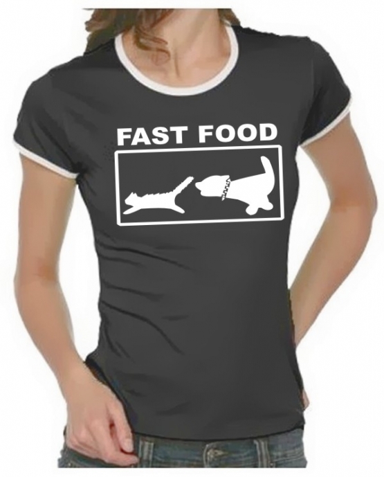 FAST FOOD Girly Ringer S M L XL