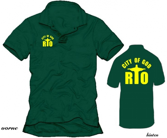 Rio city of God - POLOSHIRT vers. Farben vo+hi