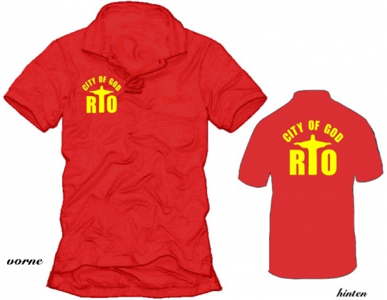 Rio city of God - POLOSHIRT vers. Farben vo+hi