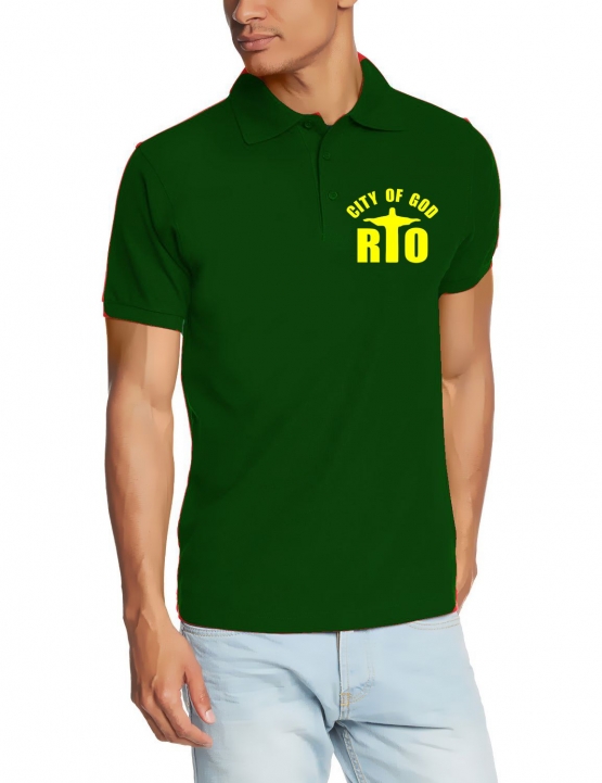 Rio city of God - POLOSHIRT vers. Farben vo+hi