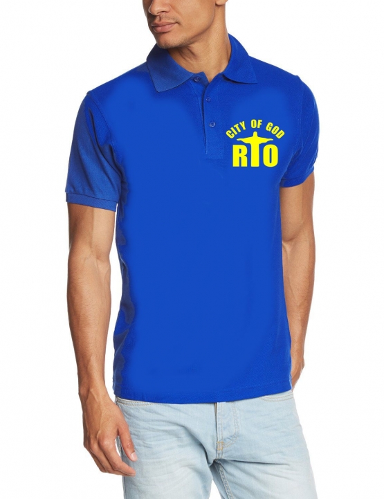 Rio city of God - POLOSHIRT vers. Farben vo+hi