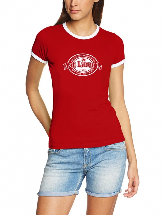 Mac Laren Irish Pub HIMYM Irland T-Shirt GIRLY RINGER