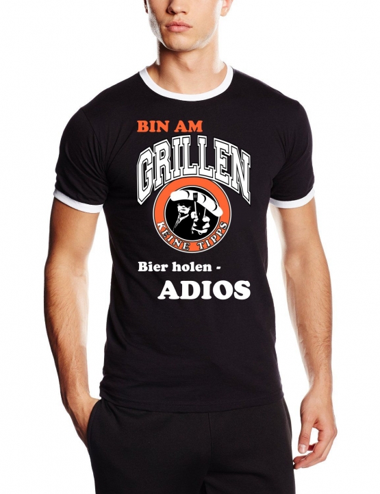 BIN AM GRILLEN - BIER HOLEN - KEINE TIPPS - ADIOS - TSHIRT