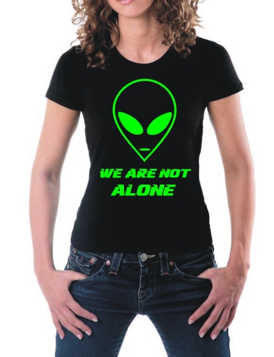 We are not alone - T-SHIRT schwarz-neon S-XXXL