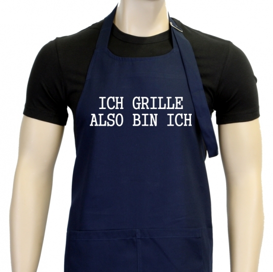 Ich grille - also bin ich ! Grillschürze Sokrates in vers. Farbe