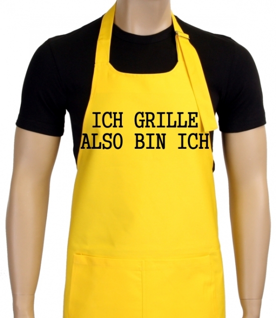 Ich grille - also bin ich ! Grillschürze Sokrates in vers. Farbe