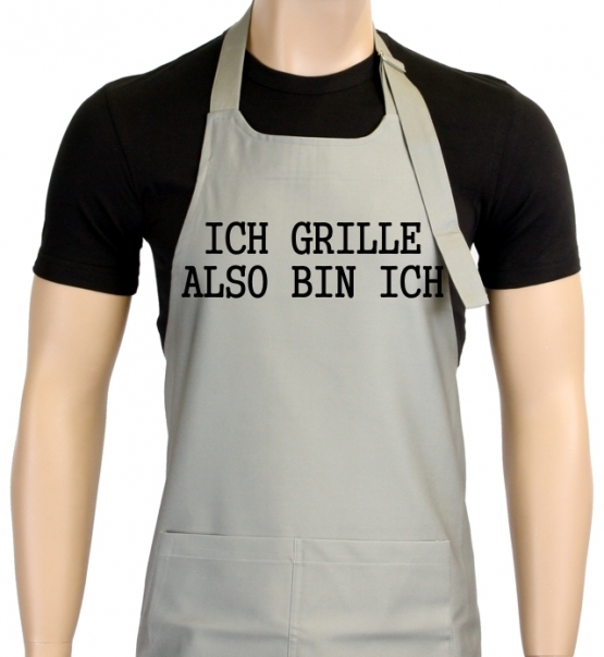 Ich grille - also bin ich ! Grillschürze Sokrates in vers. Farbe