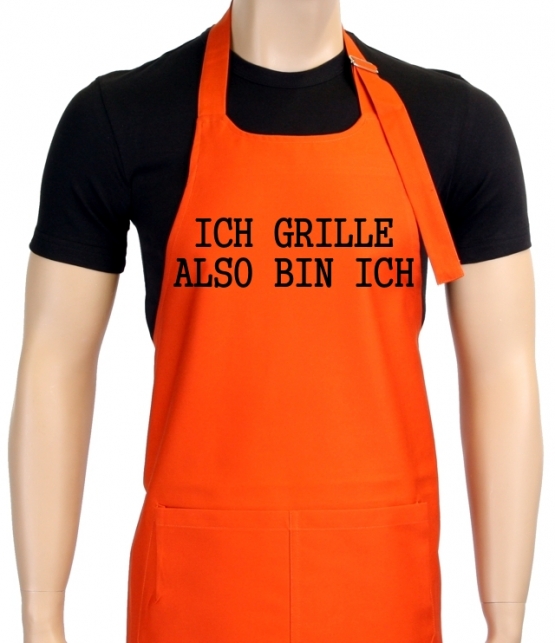 Ich grille - also bin ich ! Grillschürze Sokrates in vers. Farbe