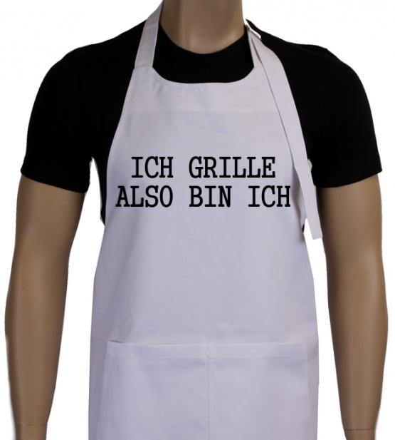 Ich grille - also bin ich ! Grillschürze Sokrates in vers. Farbe