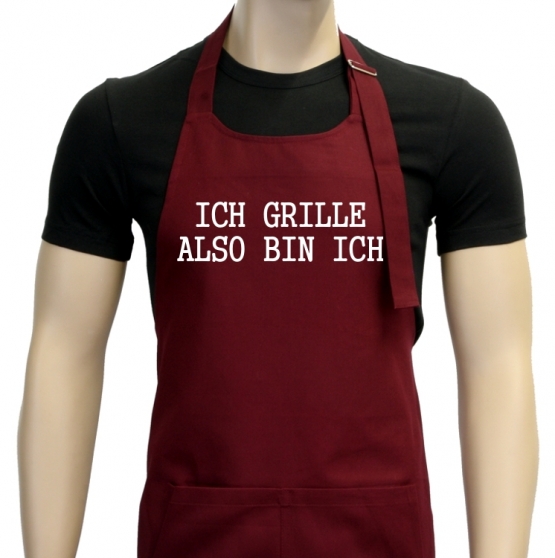 Ich grille - also bin ich ! Grillschürze Sokrates in vers. Farbe