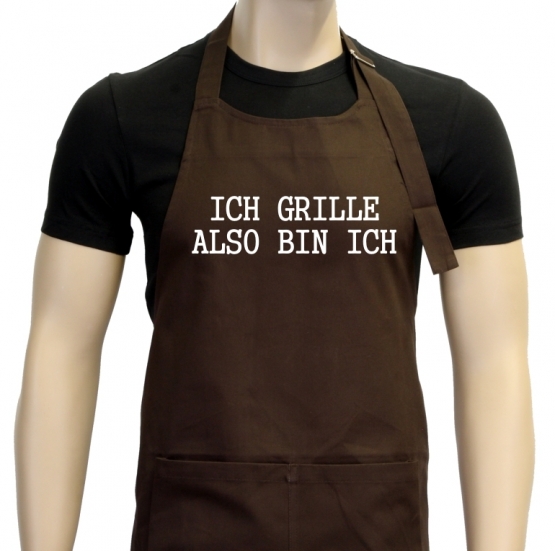 Ich grille - also bin ich ! Grillschürze Sokrates in vers. Farbe