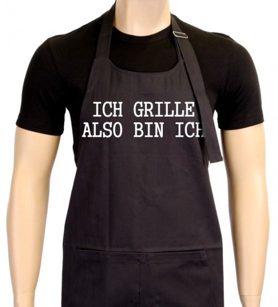 Ich grille - also bin ich ! Grillschürze Sokrates in vers. Farbe