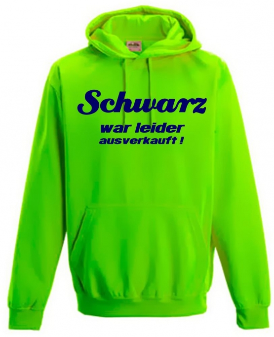 Schwarz war leider ausverkauft ! NEON SWEATSHIRT mit Kapuze HOOD