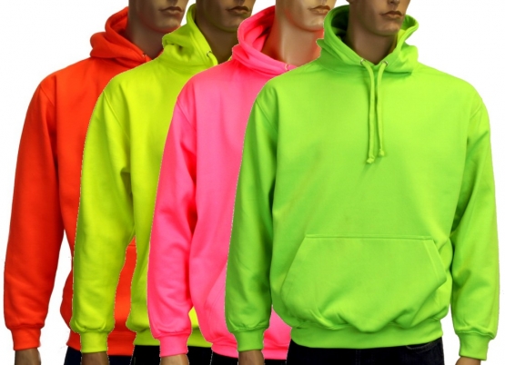 Schwarz war leider ausverkauft ! NEON SWEATSHIRT mit Kapuze HOOD