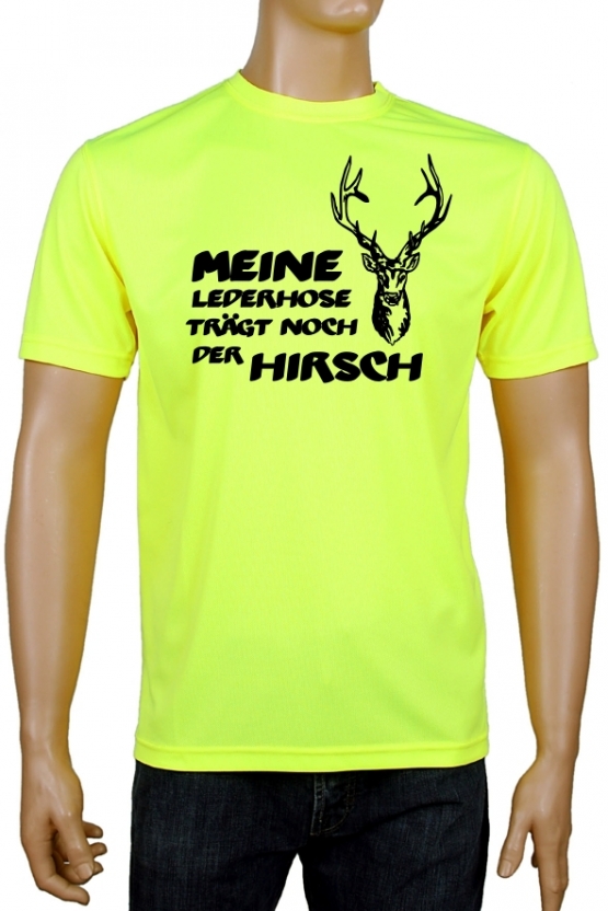 Meine Lederhose trägt noch der Hirsch - Oktoberfest NEON T-Shirt