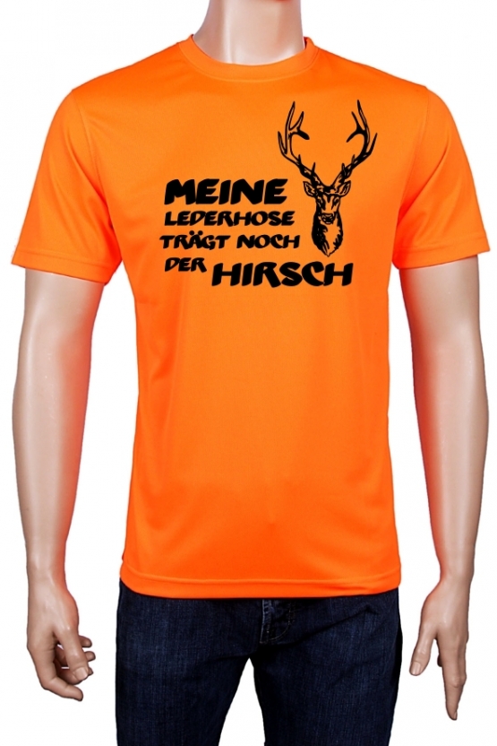 Meine Lederhose trägt noch der Hirsch - Oktoberfest NEON T-Shirt