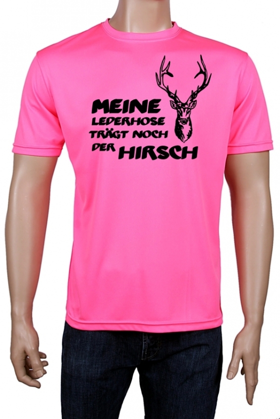 Meine Lederhose trägt noch der Hirsch - Oktoberfest NEON T-Shirt