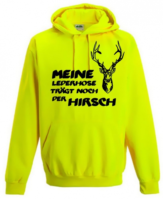 Meine Lederhose trägt noch der Hirsch - NEON HOODIE Oktoberfest