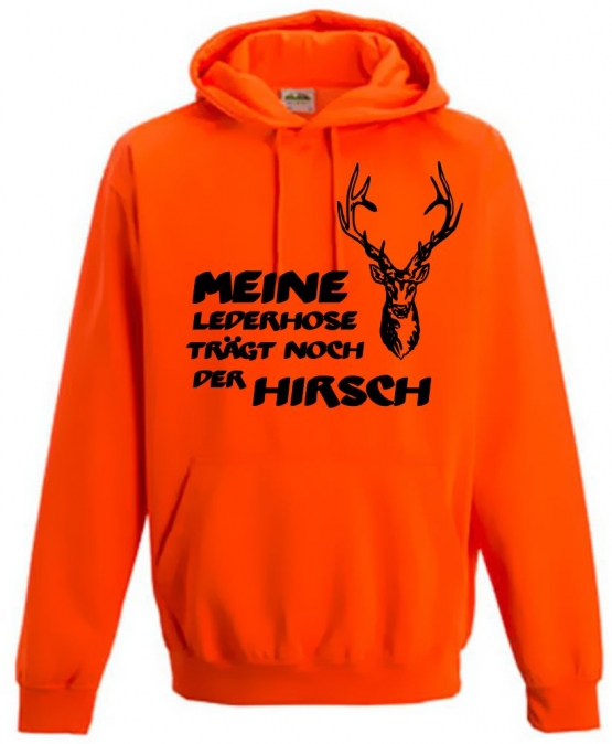 Meine Lederhose trägt noch der Hirsch - NEON HOODIE Oktoberfest