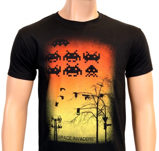 SPACE INVADERS - BIRDS - ARCADE - Level 256 T-SHIRT Black S M L 