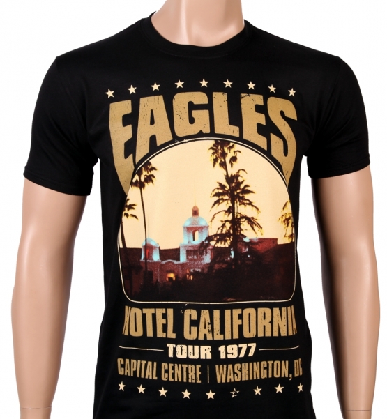 EAGLES - Hotel California - Tour 1977 - NEU - T-shirt Schwarz - 