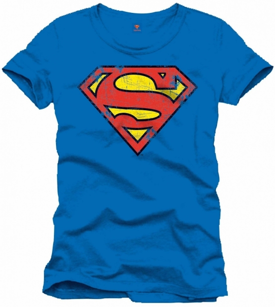 SUPERMAN cracked Logo Shirt, Blau T-Shirt S M L XL XXL