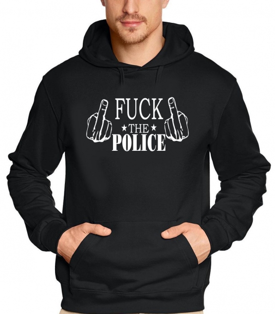 FUCK THE POLICE ANTI POLIZEI HOODIE  black