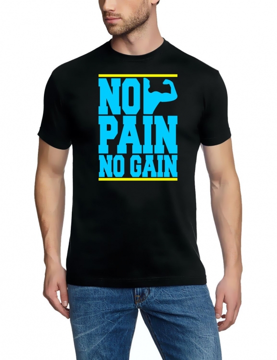 NO PAIN - NO GAIN !  T-Shirt div. Farben S M L XL 2XL 3XL 4XL 5X