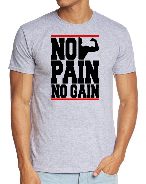 NO PAIN - NO GAIN !  T-Shirt div. Farben S M L XL 2XL 3XL 4XL 5X