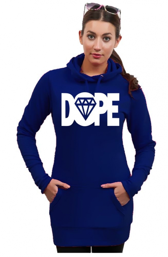 DOPE Long Hoodie - Sweatshirt mit Kapuze Damen diverse Farben Gr