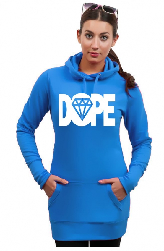 DOPE Long Hoodie - Sweatshirt mit Kapuze Damen diverse Farben Gr