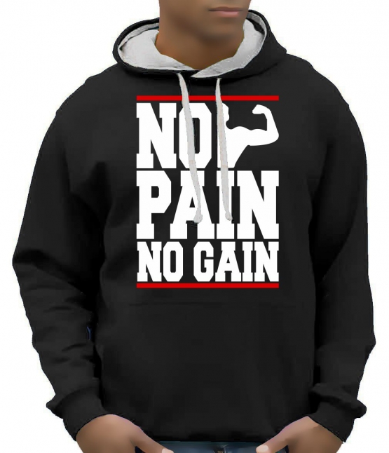 NO PAIN - NO GAIN ! Hoodie Sweatshirt mit Kapuze Hoodie Sweater 