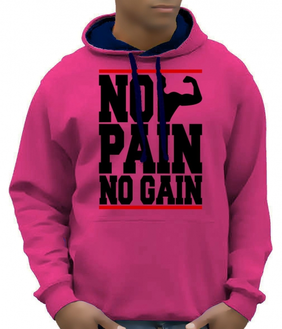 NO PAIN - NO GAIN ! Hoodie Sweatshirt mit Kapuze Hoodie Sweater 