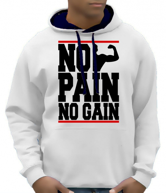 NO PAIN - NO GAIN ! Hoodie Sweatshirt mit Kapuze Hoodie Sweater 