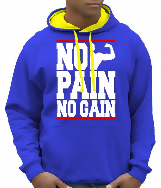 NO PAIN - NO GAIN ! Hoodie Sweatshirt mit Kapuze Hoodie Sweater 