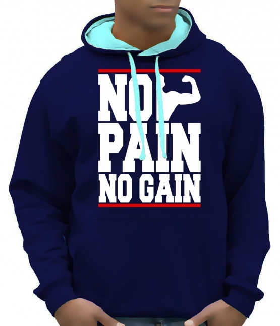 NO PAIN - NO GAIN ! Hoodie Sweatshirt mit Kapuze Hoodie Sweater 