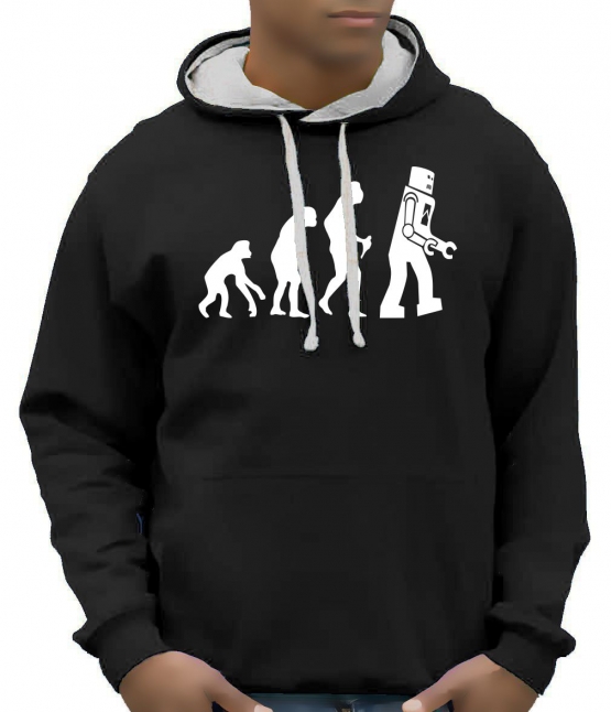 ROBOT EVOLUTION Hoodie Sweatshirt mit Kapuze Hoodie Sweater S M 