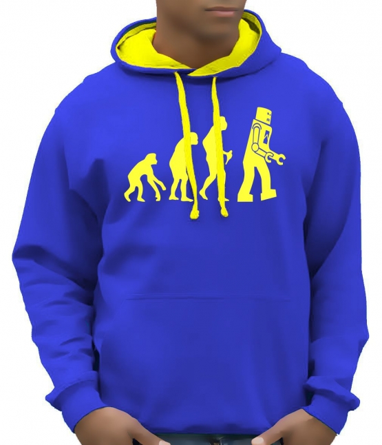 ROBOT EVOLUTION Hoodie Sweatshirt mit Kapuze Hoodie Sweater S M 