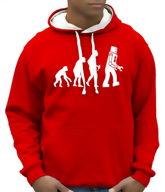 ROBOT EVOLUTION Hoodie Sweatshirt mit Kapuze Hoodie Sweater S M 