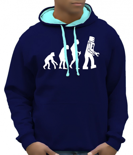 ROBOT EVOLUTION Hoodie Sweatshirt mit Kapuze Hoodie Sweater S M 