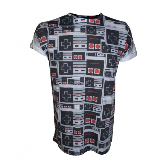 NINTENDO CONTROLLER all over print T-Shirt S M L XL XXL