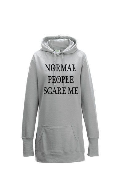 NORMAL PEOPLE SCARE ME ! Long Hoodie diverse Farben Gr.XS S M L