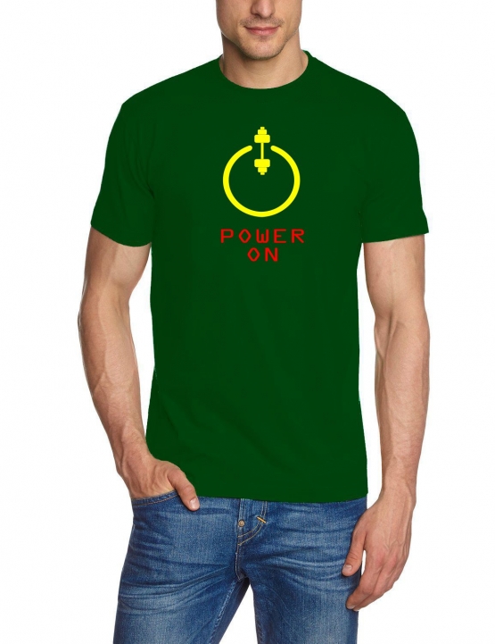 POWER ON ! T-Shirt Krafttraining Bodybuilding S M L XL 2XL 3XL 4