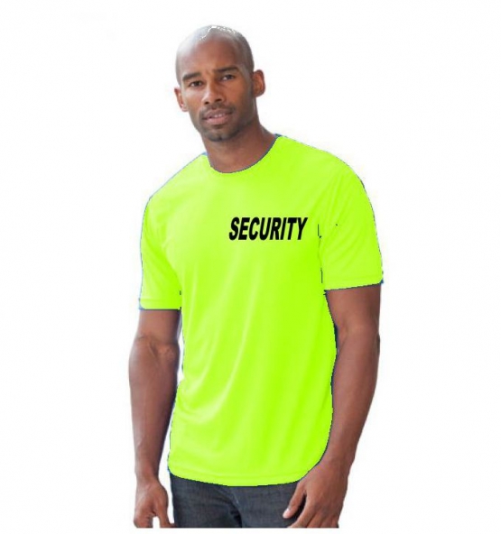 SECURITY Neonshirt - T-Shirt Druck vorne + hinten - SECURITY gel